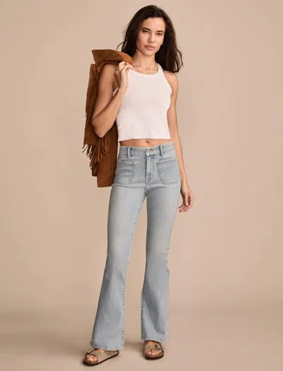 Lucky Brand Women's High Rise Stevie Patch Pocket Flare In Blue
