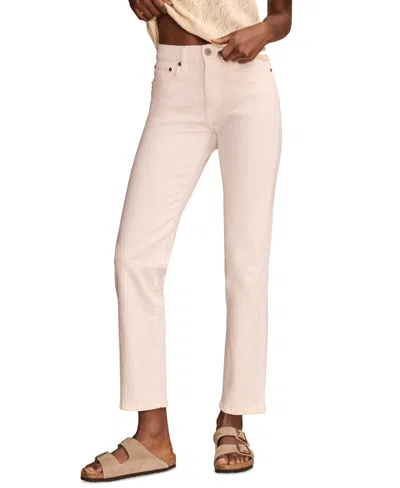 Lucky Brand Women's High-rise Zoe Straight-leg Denim Jeans In White Lies Wash