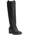 Lucky Brand Womens Hybiscus Knee High Riding Boots Regular Wide Extra Wide Calf In Black Leather