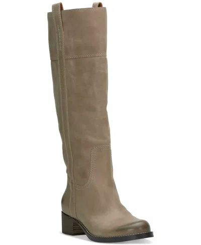 Lucky Brand Women's Hybiscus Extra Wide Calf Riding Boots In Silver Cloud Leather