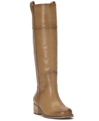 Lucky Brand Women's Hybiscus Knee-high Wide Calf Riding Boots In Brown