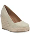 Lucky Brand Imula Platform Wedge Espadrille In Natural,platino Metallic Canvas