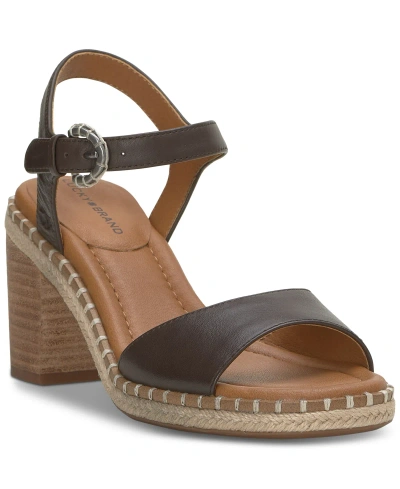 Lucky Brand Women's Jennyl Block-heel Espadrille Sandals In Chocolate Leather