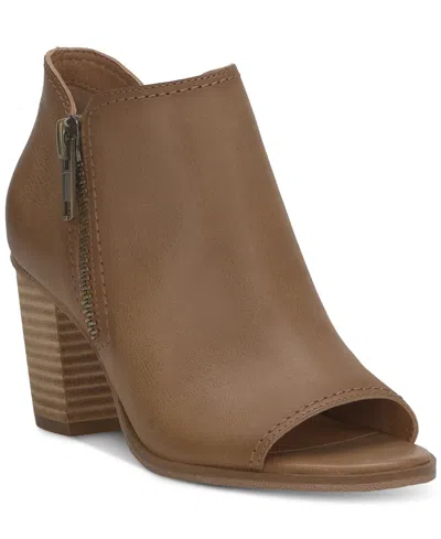 Lucky Brand Women's Joseleen Peep-toe Booties In Tuscany Leather