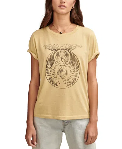Lucky Brand Journey Beetle Graphic T-shirt In Rich Gold