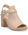 LUCKY BRAND WOMEN'S JULIANE CUTOUT SLINGBACK BLOCK HEEL SANDALS