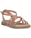 Lucky Brand Women's Kielly Strappy Whipstitch Flat Sandals In Bellini Nubuck