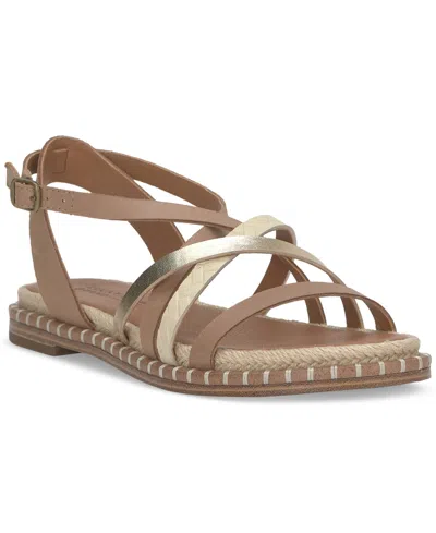 Lucky Brand Women's Kielly Strappy Whipstitch Flat Sandals In Rhodonite Combo Multi Summer Haze