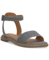 Lucky Brand Women's Kimaya Ankle-strap Flat Sandals In Navy Textile