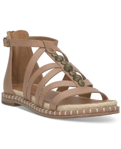 LUCKY BRAND WOMEN'S KORINA EMBELLISHED STRAPPY GLADIATOR FLAT SANDALS