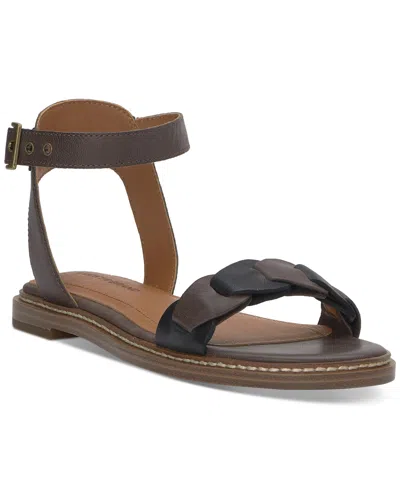 Lucky Brand Kyndall Ankle Strap Sandal In Chocolate Black Leather