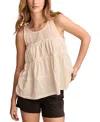 Lucky Brand Ladder Stitch Tiered Sleeveless Top In Whisper White