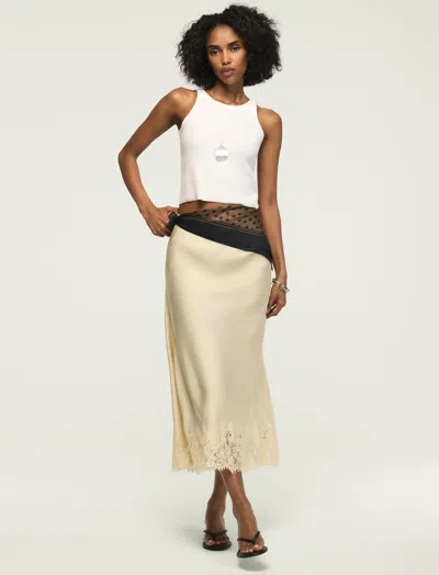 Lucky Brand Women's Lace Slip Skirt In Neutral