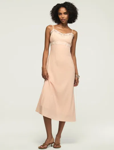 Lucky Brand Women's Lace Trim Midi Dress In Pink