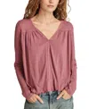 Lucky Brand Women's Ladder Trim Long-sleeve Tunic Top In Violet Quartz