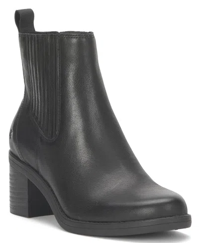 Lucky Brand Women's Leather Stacked Heel Platform Booties In Black