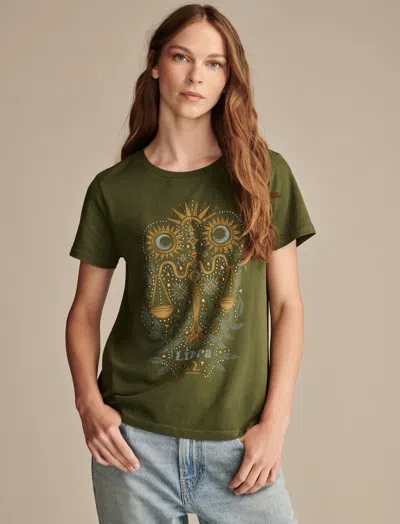 LUCKY BRAND WOMEN'S LIBRA SCALES STUDDED CLASSIC CREW