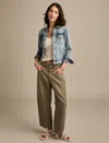 Lucky Brand Women's Linen Barrel Pant In Multi