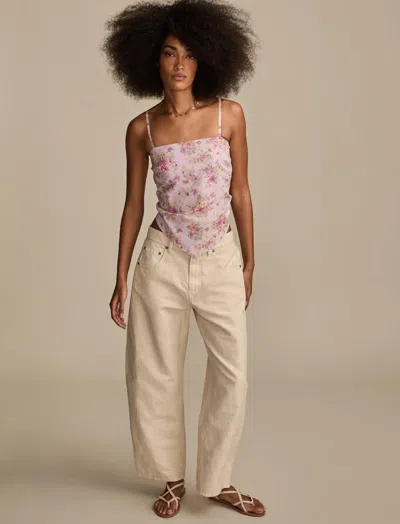 Lucky Brand Women's Linen Barrel Pant In Multi