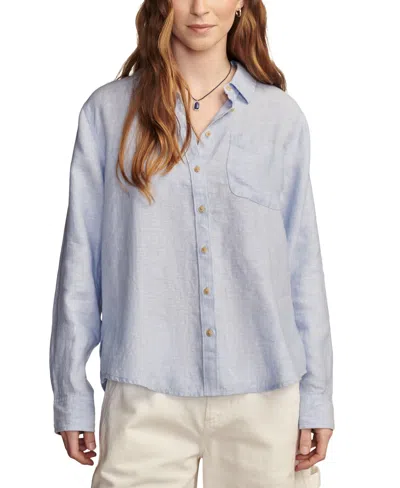 Lucky Brand Women's Linen Prep Button-front Shirt In Blue