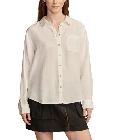 Lucky Brand Women's Linen Prep Button-front Shirt In Bright White