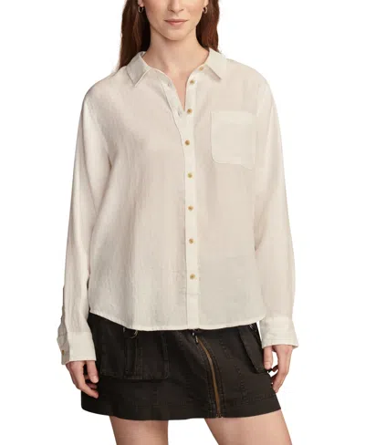 Lucky Brand Women's Linen Prep Button-front Shirt In White