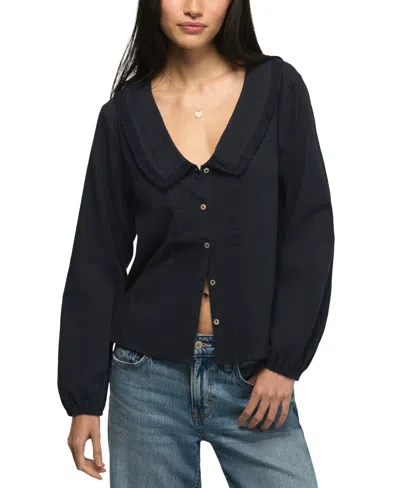 Lucky Brand Women's Long-sleeve Peter Pan Collar Blouse In Blue