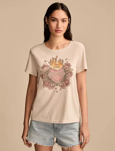 Lucky Brand Women's Love Blooms Classic Crew In Orange
