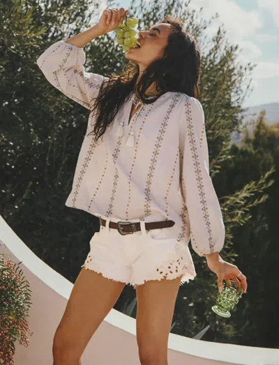 Lucky Brand Women's Low Rise Festival Short In White