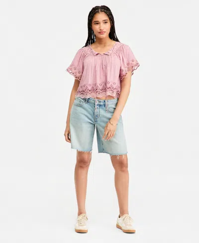 Lucky Brand Women's Low-slung Baggy Bermuda Shorts In Blue