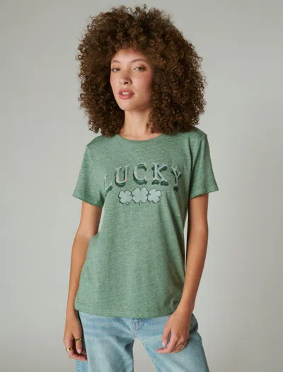 Lucky Brand Women's Lucky Arch Classic Crew In Green