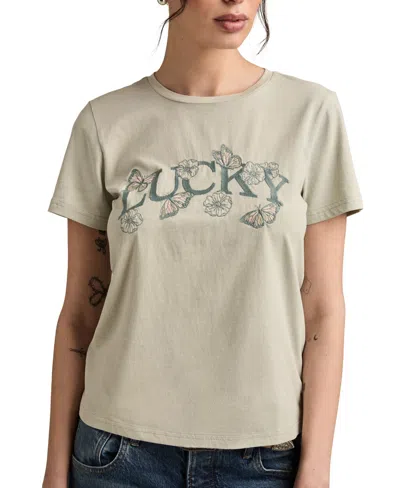 Lucky Brand Women's Lucky Butterfly Cotton Classic Crewneck T-shirt
