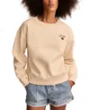 Lucky Brand Shamrock Embroidered Cotton Fleece Sweatshirt In Whisper White