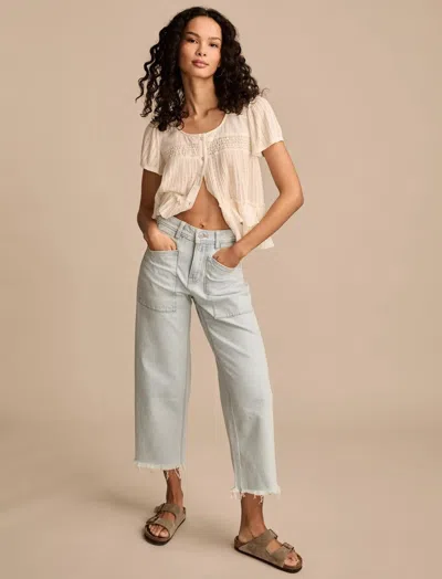 Lucky Brand Women's Lucky Legend Crop Patch Pocket Wide Leg In Neutral