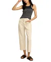 Lucky Brand Legend Raw Hem Patch Pocket Crop Wide Leg Jeans In Bright White