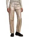 Lucky Brand Women's Lucky Legend Metallic Barrel Leg Mid-rise Jeans In Neutral