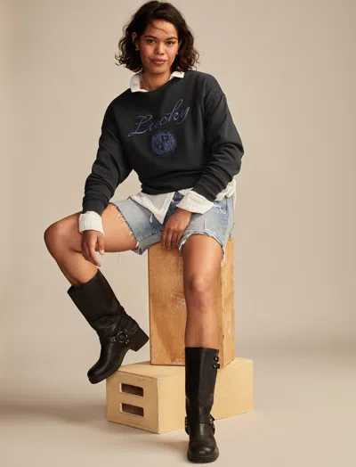 Lucky Brand Women's Lucky Logo Crew Neck In Blue