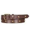 Lucky Brand Women's Metal Stud Leather Pant Belt In Brown