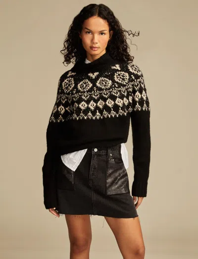 Lucky Brand Women's Metallic Denim Mini Skirt In Black