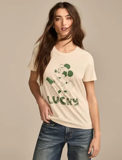 Lucky Brand Women's Mickey & Friends Lucky Tee In White