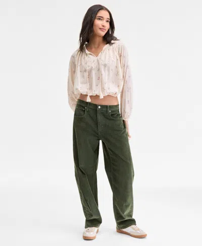 Lucky Brand Women's Mid-rise Barrel-leg Jeans In Green