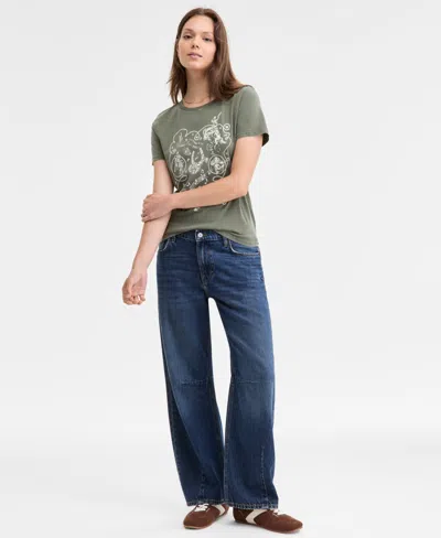 Lucky Brand Women's Mid-rise Barrel Wide-leg Jeans In Blue