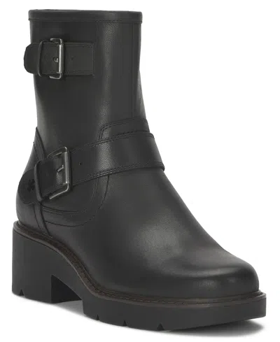 LUCKY BRAND WOMEN'S MIGYN BUCKLE ROUND TOE MOTO LUG SOLE BOOTIES