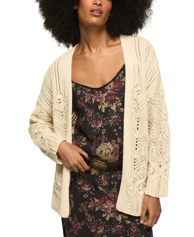 Lucky Brand Women's Mixed Stitch Open Front Cardigan Sweater In Multi