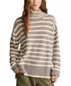 Lucky Brand Cotton Blend Turtleneck Sweater In Mhg Stripe