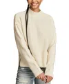 Lucky Brand Waffle Stitch Mock Neck Sweater In Tofu