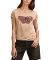 LUCKY BRAND WOMEN'S MULTI-COLOR-BUTTERFLY-GRAPHIC CLASSIC COTTON T-SHIRT