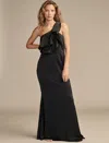 Lucky Brand Women's Ruffled One-shoulder Dress In Black