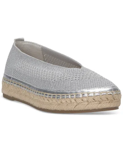 Lucky Brand Women's Orena Knit Espadrille Flats In Silver Knit