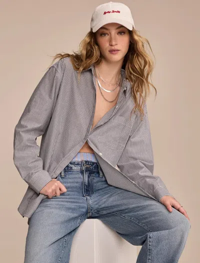 Lucky Brand Women's Oversized Button Back Top